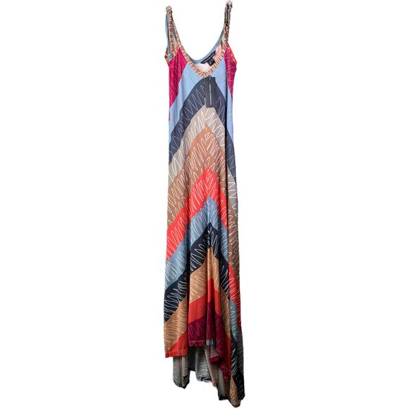 French Connection Maxi Dress Women 4 Multicolor Boho Ferry Stripe Shift NWT $198